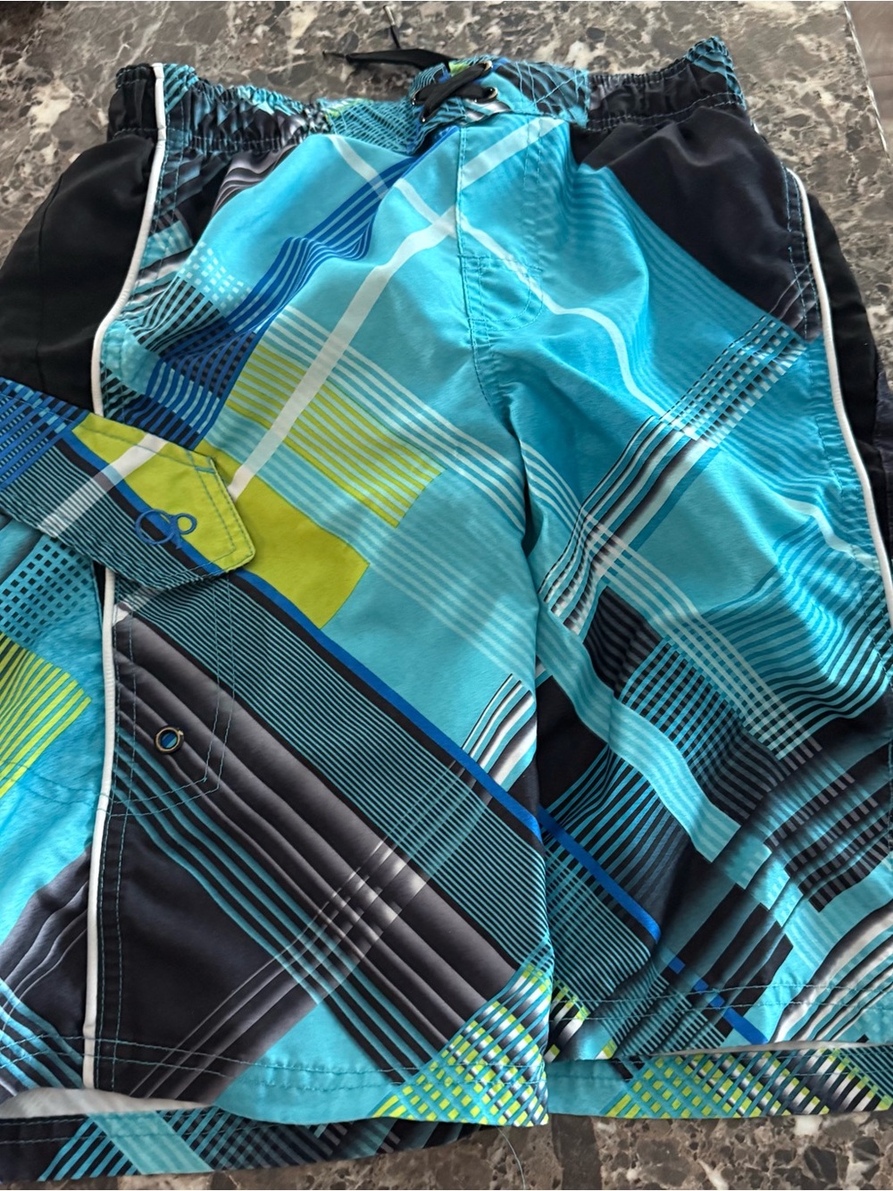 OP Blue Swim Shorts with White Mesh Lining
